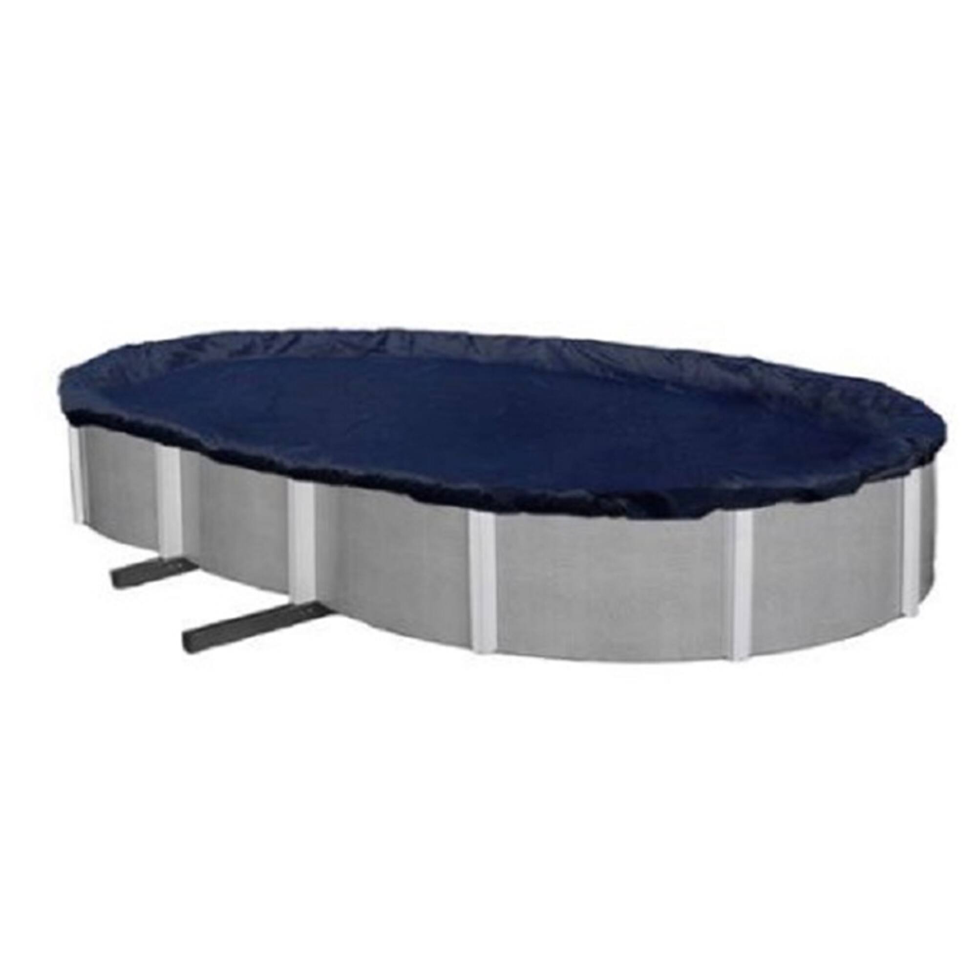 Swim Central 27ft. Black Closing Leaf Net Cover for Oval Above-Ground Swimming Pools